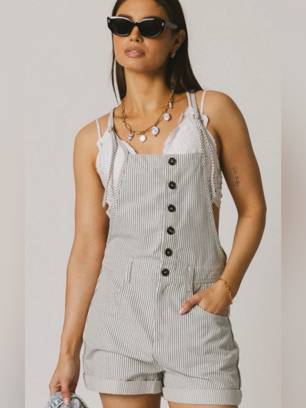 Bohme Navy and White  Short Overalls Syd